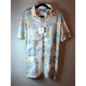 New Tori Richard Hawaiian Polo Shirt Mens Large